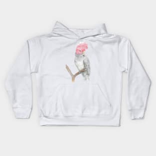 gang gang cockatoo red head cacatua watercolor Kids Hoodie